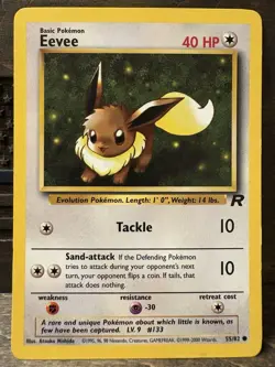 Eevee 55/82 Team Rocket Regular Pokemon LP - Image 1