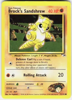Brock's Sandshrew 71/132 Common Gym Heroes Pokemon Unlimited LP - Image 1