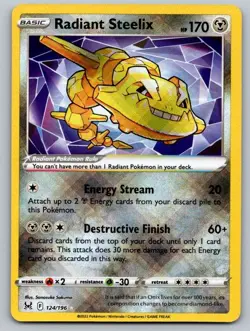 Radiant Steelix 124/196 Radiant Rare Lost Origin Pokemon Near Mint - Image 1