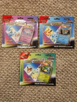 Pokemon TCG Prismatic Evolutions Tech Sticker Collection Full Art Set 3x SEALED - Image 1
