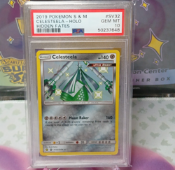 Pokemon TCG 2019 Sun & Moon Hidden Fates Shiny Celesteela #SV32 PSA 10 GEM MINT - Image 1