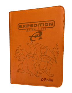 Pokemon 9-Pocket Binder Orange BCW Z-Folio Laser Engraved Expedition Base Set! - Image 1