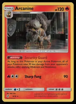 Arcanine 6/18 Rare Detective Pikachu Pokemon Holo Near Mint - Image 1