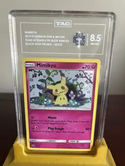 2019 Pokemon Sun And Moon Black Star Promo Mimikyu #SM163 TAG 8.5 - Image 1