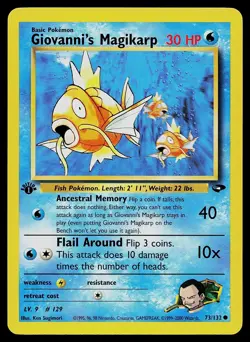 Pokemon Card - Giovanni's Magikarp Gym Challenge 73/132 1st Edition Common - Image 1