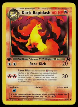 Pokemon Card - Dark Rapidash Team Rocket 1st Edition 44/82 - Image 1