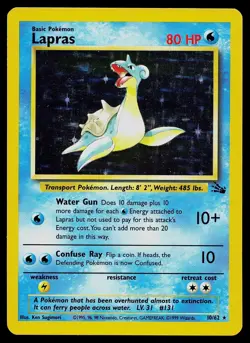 Pokemon Card - Lapras Fossil 10/62 Holo Rare - Image 1