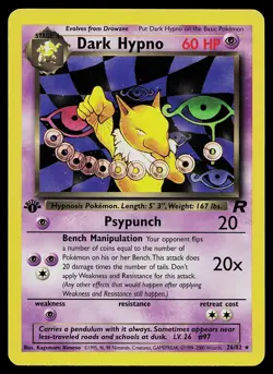 Pokemon Card - Dark Hypno Team Rocket 26/82 1st Edition Rare - Image 1