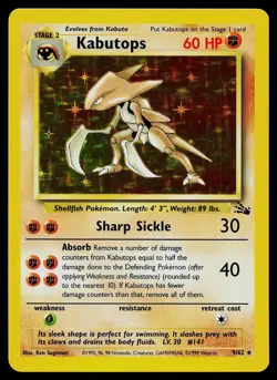 Pokemon Card - Kabutops Fossil 9/62 Holo Rare - Image 1