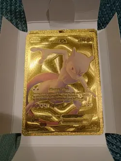 Pokemon Gold Foil Collectible Fan Art Card Lot - Pikachu, Mewtwo, Umbreon. Cards - Image 3