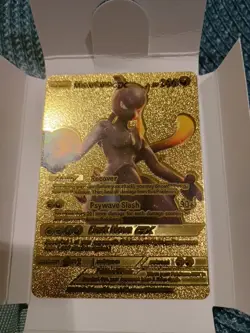 Pokemon Gold Foil Collectible Fan Art Card Lot - Pikachu, Mewtwo, Umbreon. Cards - Image 4