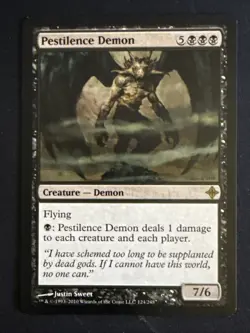 1x Pestilence Demon (124) Rise of the Eldrazi LP MTG Magic the Gathering x1 MKE - Image 1