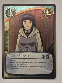 Naruto CCG Bashfulness #534 Super Rare Foil Card NM Hinata Counter Jutsu - Image 1