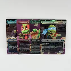 MTG Set of 4x Foil Borderless TMNT Leonardo Raphael Michaelangelo Donatello - Image 2