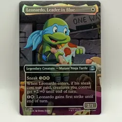 MTG Set of 4x Foil Borderless TMNT Leonardo Raphael Michaelangelo Donatello - Image 3