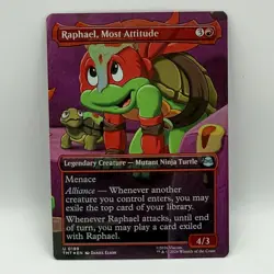 MTG Set of 4x Foil Borderless TMNT Leonardo Raphael Michaelangelo Donatello - Image 5