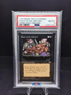 1995 Magic The Gathering Feast Of The Unicorn Homelands Unicorn Version PSA 8 - Image 1