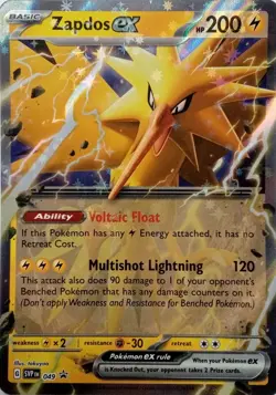 049 ZAPDOS EX BLACK STAR PROMO SVP POKEMON CARD - Image 1