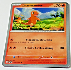 Pokemon Charmander 007/091 Cosmos Holo + SWIRL Paldean Fates NM - Image 2