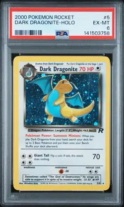 Dark Dragonite 2000 5/82 Pokemon Rocket PSA 6 - Image 1