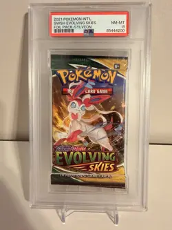 Pokemon Evolving Skies Booster Pack Sylveon Artwork PSA 8 - Image 1