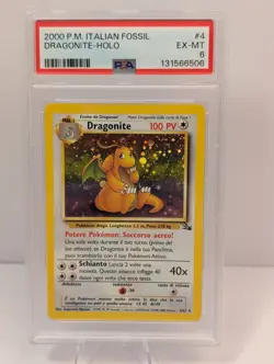 Dragonite Holo Rare 4/62 Fossil Pokemon Italian PSA 6 - Image 1
