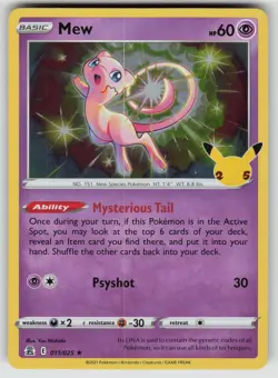 Mew 011/025 Holo Rare Celebrations Pokemon Holo Near Mint - Image 1