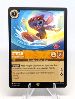 Disney Lorcana Fabled Stitch Carefree Surfer Legendary 24/204 - Image 1