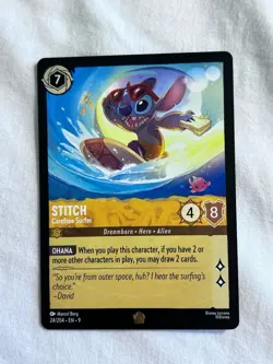 Lilo & Stitch Stitch Carefree Surfer 24/204 Disney Lorcana TCG English Card - Image 1