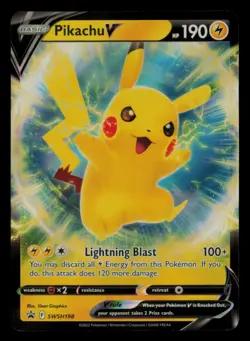 Pikachu V SWSH198 Holo Promo Sword & Shield Promo Pokemon Near Mint - Image 1