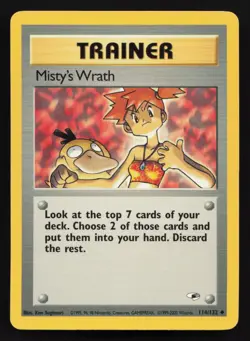 Misty's Wrath 114/132 Uncommon Gym Heroes Pokemon Unlimited Moderately Played - Image 1