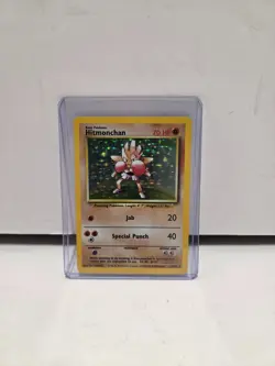 Pokemon Hitmonchan 7/102 Base Set Holo w/ Top Loader - Image 1