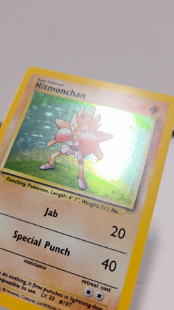 Pokemon Hitmonchan 7/102 Base Set Holo w/ Top Loader - Image 2