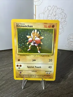 Pokemon TCG Hitmonchan Base Set 7/102 Holo 1999-2000 Wizards Base Set LP - Image 1