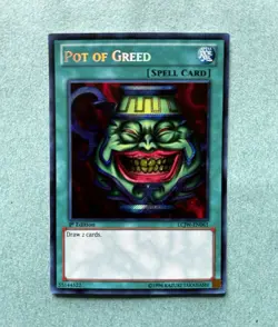 Yugioh Pot of Greed LCJW-EN061 Legendary Collection 4 1st Edition Secret Rare - Image 1