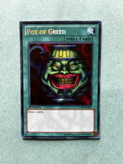 Yugioh Pot of Greed LCJW-EN061 Legendary Collection 4 1st Edition Secret Rare - Image 2