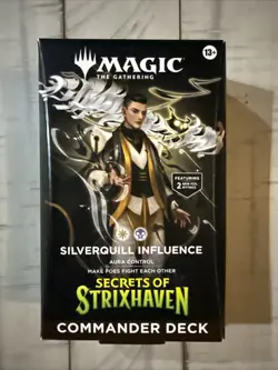 MTG Secrets of Strixhaven Silverquill Influence Commander Precon Deck Fact Seal - Image 1