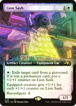 Lion Sash (Extended Art) - FOIL - Kamigawa: Neon Dynasty - Magic - MTG - Image 1