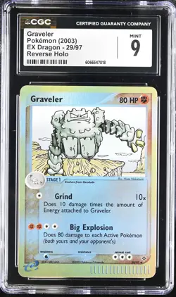 Graveler 29/97 Reverse Holo EX Dragon CGC 9 Graded Pokemon Card - Image 1