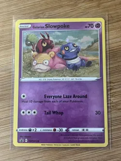 Pokemon TCG Galarian Slowpoke SWSH126 Rev Holo Moderately Played Card English - Image 1