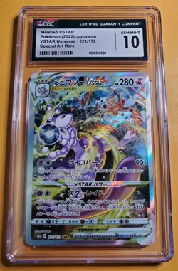 CGC 10 Gem Mint Mewtwo VSTAR Pokemon 2022 Japanese VSTAR Universe 221/172 SAR - Image 1