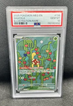 2025 POKEMON MEG EN-MEGA EVOLUTION ILLUSTRATION RARE #136 SHUCKLE PSA 10 - Image 1