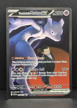 Team Rockets Mewtwo EX 281/217 SIR Ascended Heroes Full Art Holo Pokemon TCG, NM - Image 1