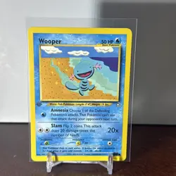 Pokemon Neo Genesis Wooper Card 82/111 Regular 1st Edition Common *GREY STAMP* - Image 1