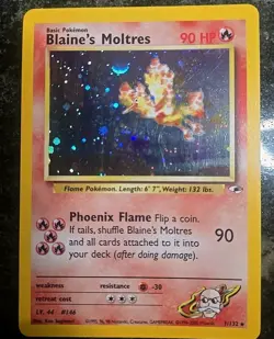 WOTC 2000 Pokemon Gym Heroes Blaine's Moltres 001/132 Holo - Image 1