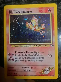 WOTC 2000 Pokemon Gym Heroes Blaine's Moltres 001/132 Holo - Image 2