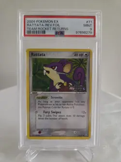 Pokemon Rattata EX Team Rocket Returns Reverse Holo #71 PSA 9 Mint Vintage - Image 3