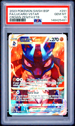 PSA 10 - Lucario VSTAR SWSH291 Crown Zenith Elite Trainer Box Promo - Pokemon - Image 1