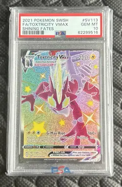 2021 POKEMON SWORD & SHIELD SHINING FATES #SV113 FULL ART/TOXTRICITY VMAX PSA 10 - Image 1