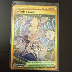 Pokemon Destined Rivals - Gold Jamming Tower 243/182 Secret Rare - Mint - Image 1
